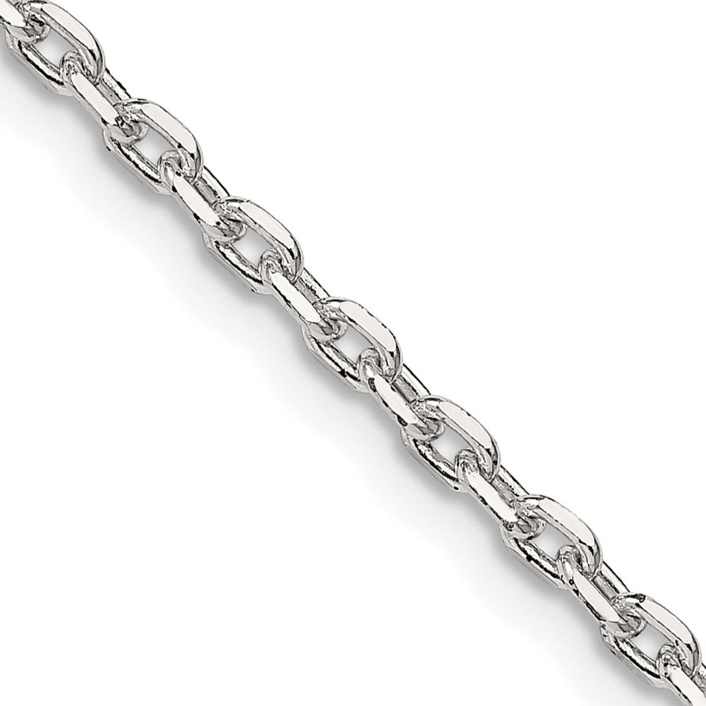 Sterling Silver 2.75mm Beveled Oval Cable Chain 18 Inches