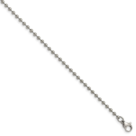 Titanium Polished 2.00mm 18in Ball Chain