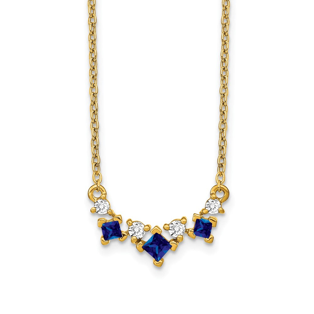 14k Sapphire and Diamond 18 inch Necklace
