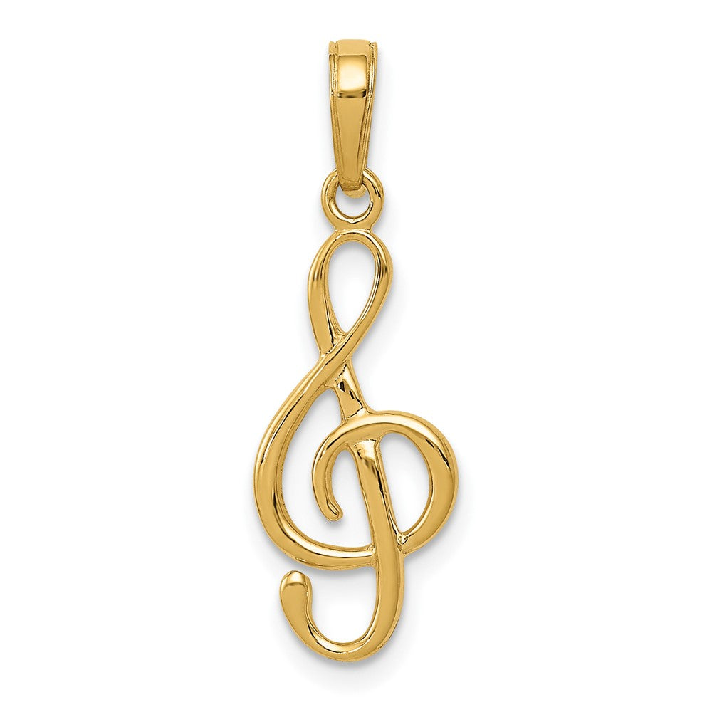 10k Gold Treble Clef Pendant