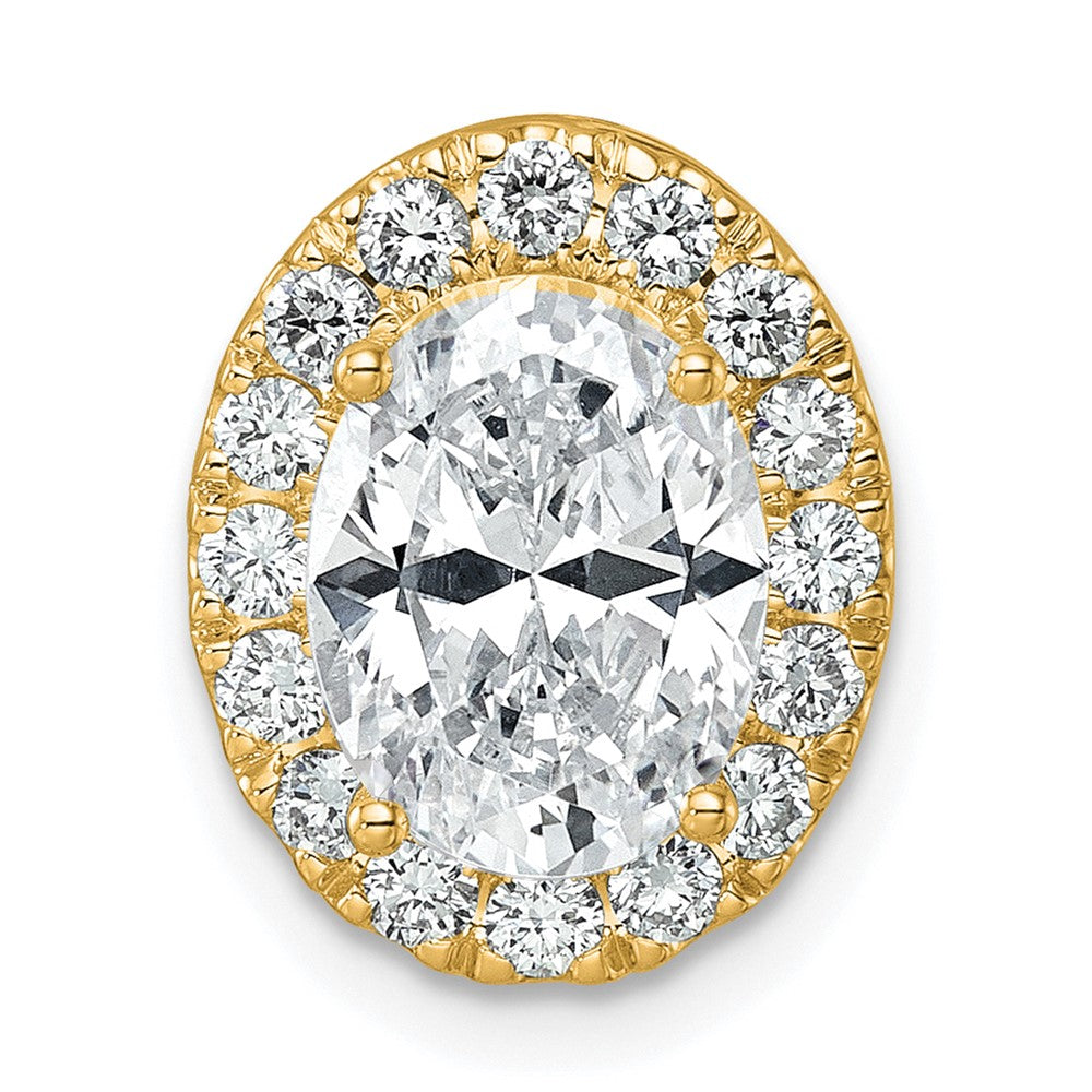14k 1/2 carat Lab Grown Diamond VS/SI+ G+ Semi Mount Halo Chain Slide Pendant