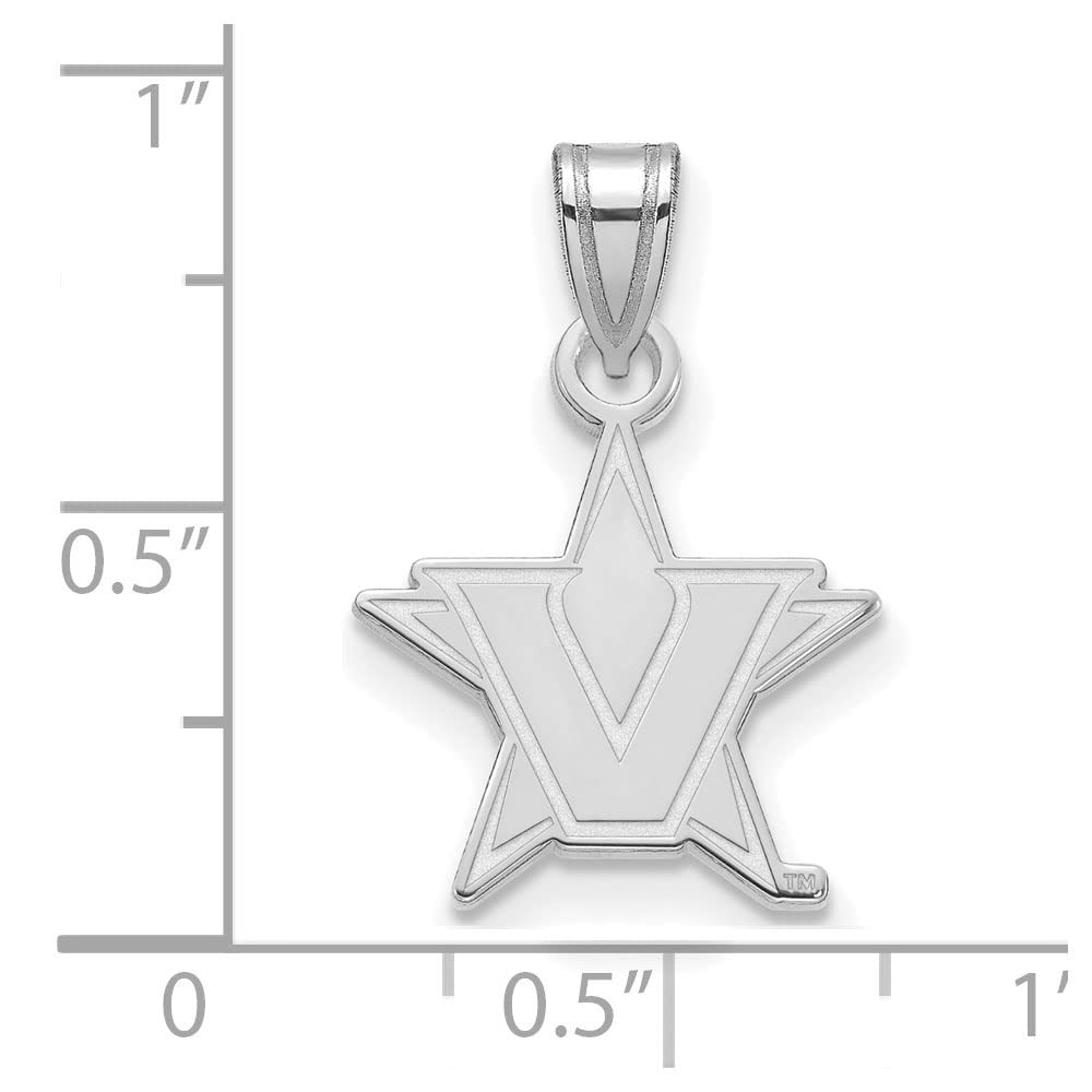 Sterling Silver LogoArt Official Licensed Collegiate Vanderbilt University (Vandy) Small Pendant