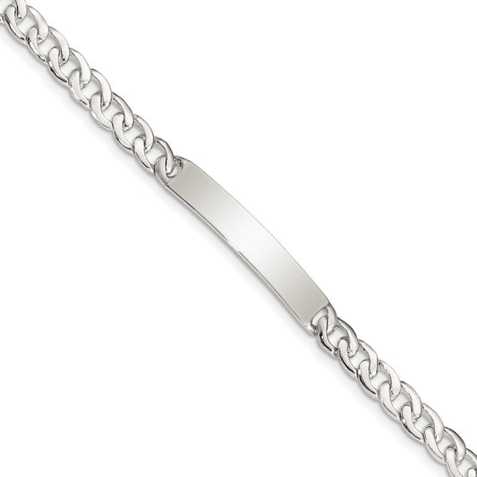 Sterling Silver Baby ID Curb Link Bracelet 6 inches