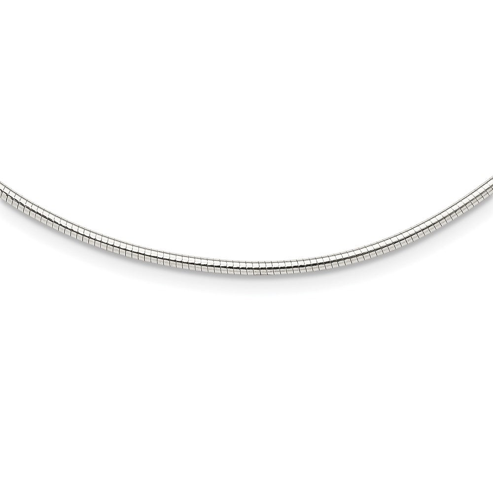 Sterling Silver Round 2mm w/2in. Ext Neckwire Chain 16 Inches