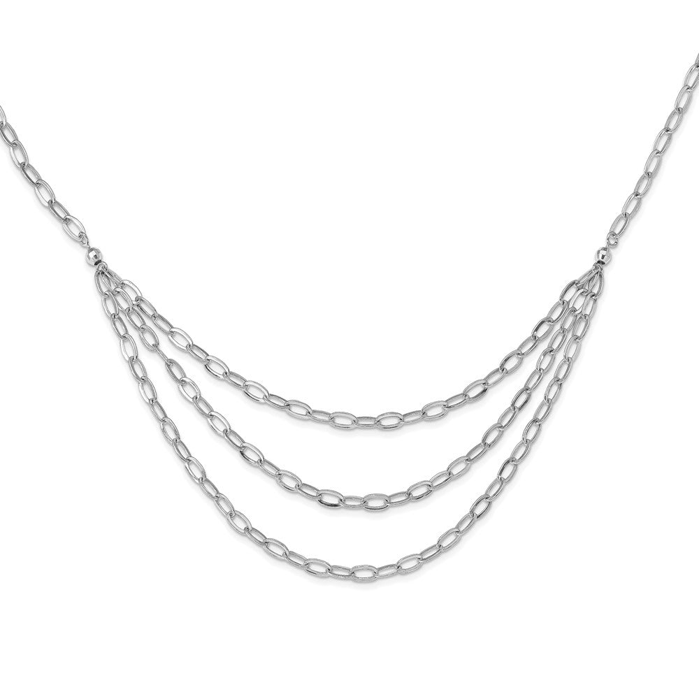 Sterling Silver Rhodium-plated Multi-Strand Necklace