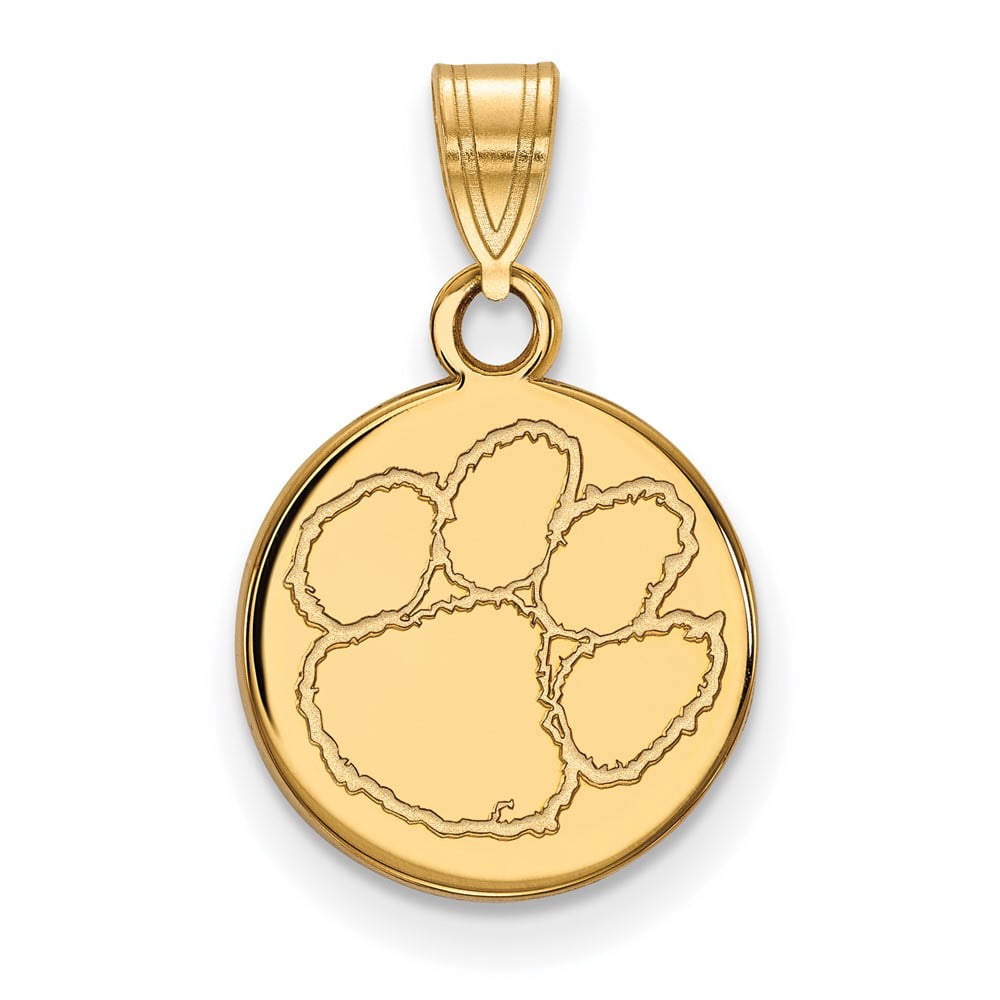 10k Gold LogoArt Clemson University Tiger Paw Small Disc Pendant Q1Y037CU