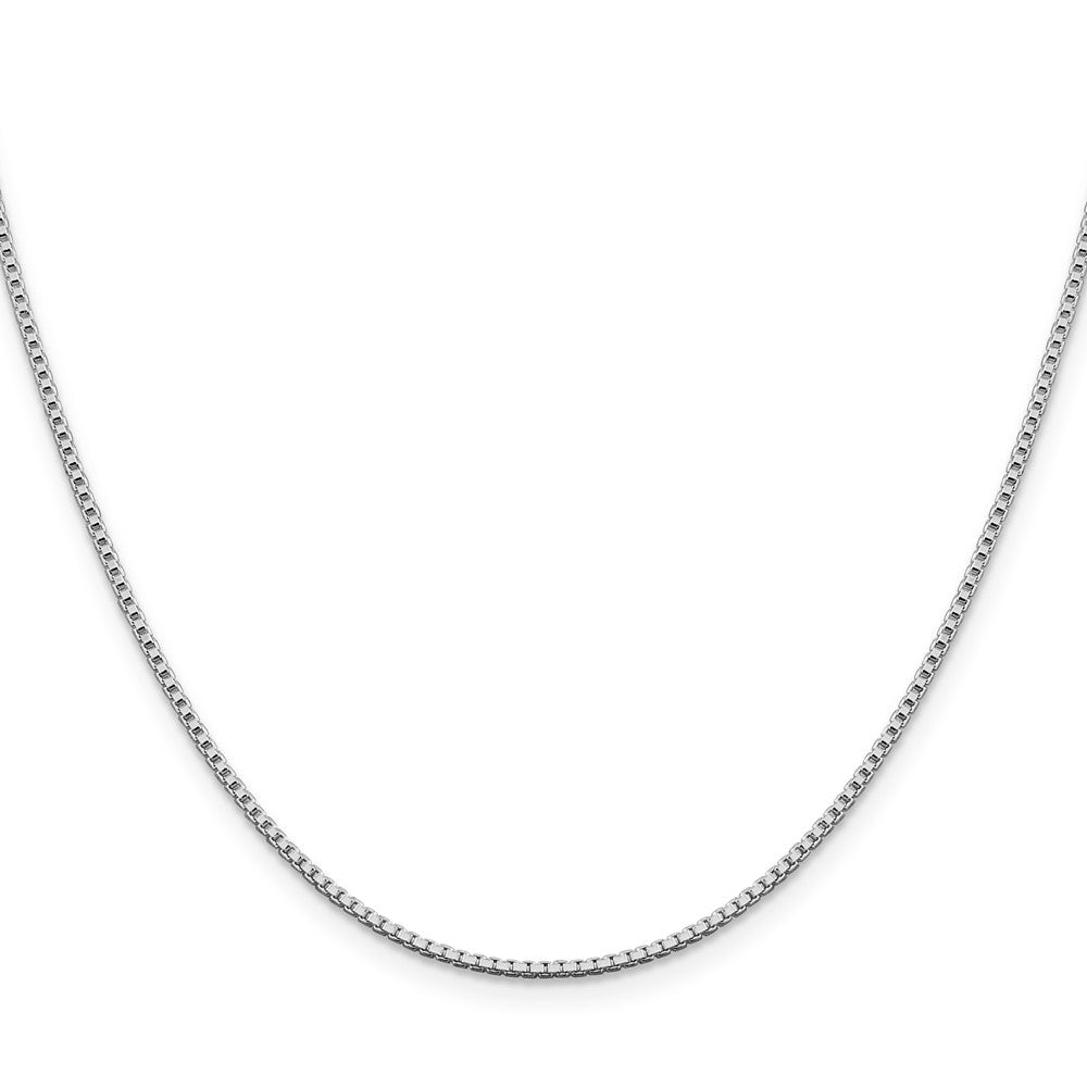 Sterling Silver Rhodium-plated 1.4mm Box Chain 22 Inches