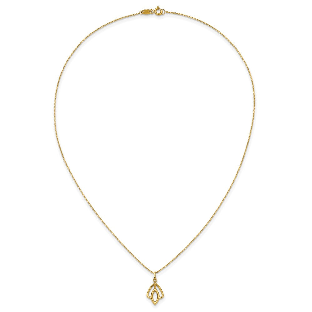 14K Polished Floral Pendant Necklace