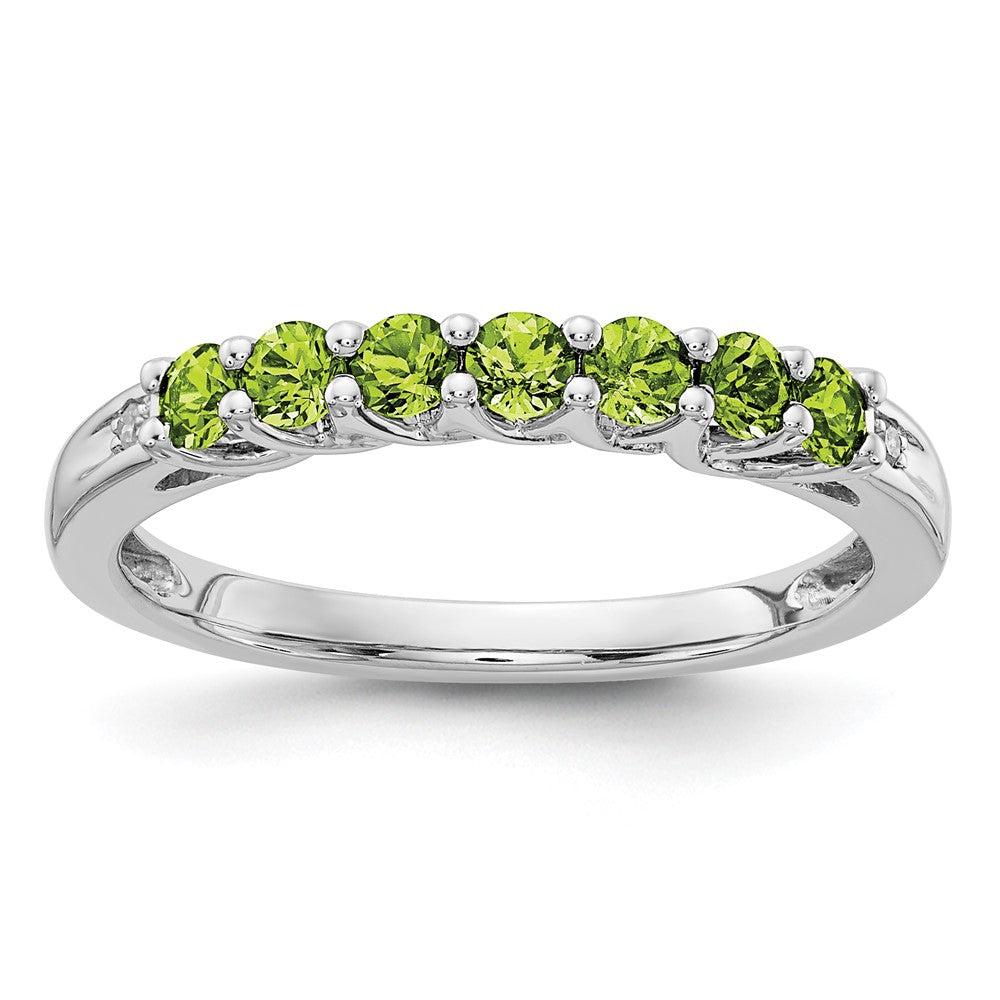 SS Peridot and Diamond 7 - 2.5MM RD, 2 - 200' RD - Stone:B Mel:S45