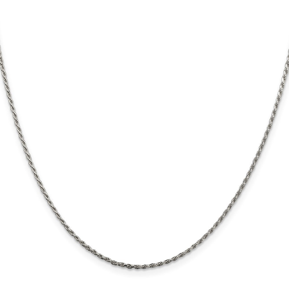 Sterling Silver 1.5mm Diamond-cut Rope Chain 36 Inches