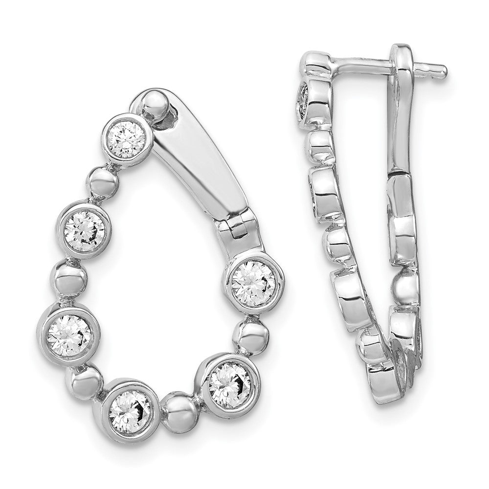 14k White Gold 1 carat Lab Grown Diamond VS/SI+ G+ Complete Hinged Hoop Earrings