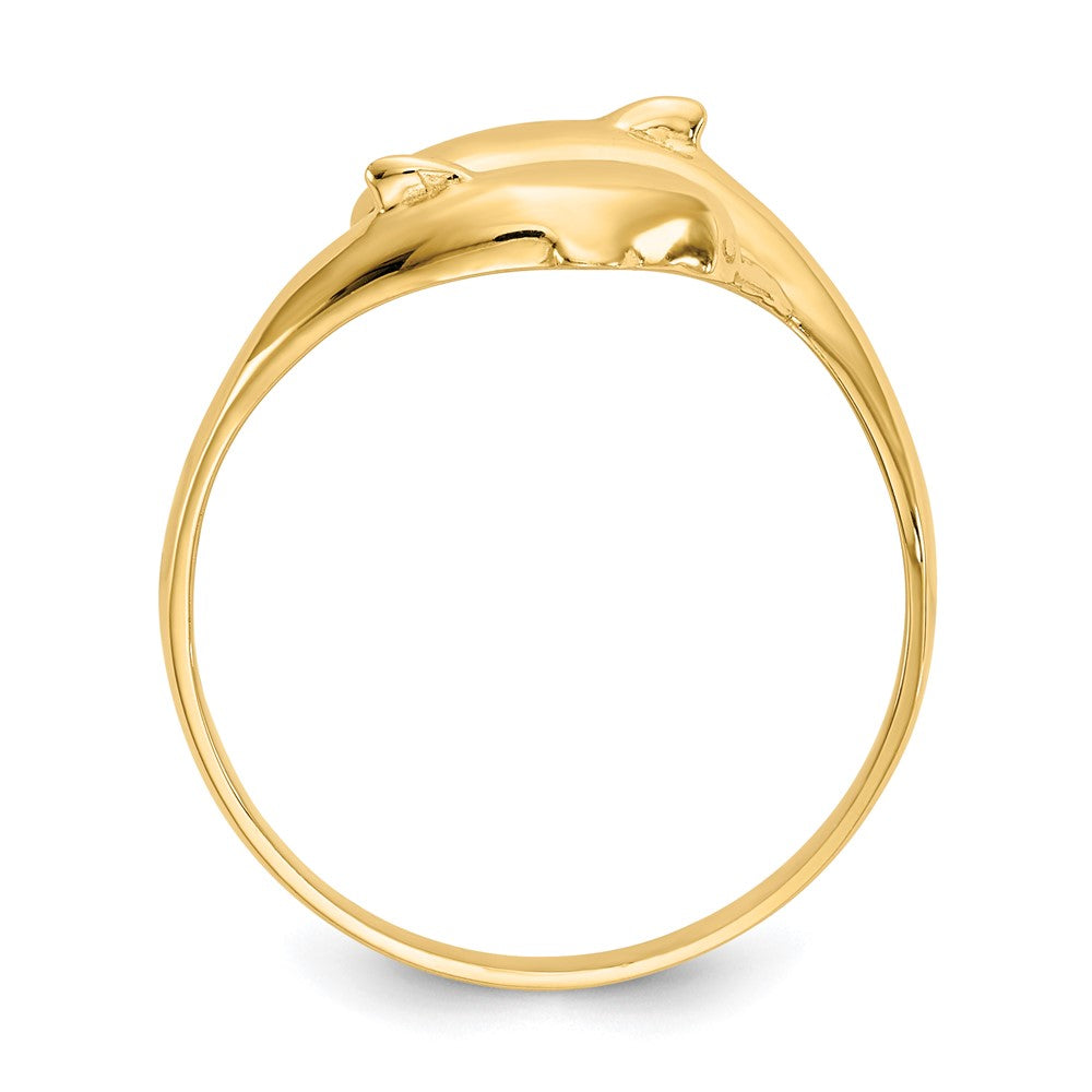 14K Double Dolphins Ring Size 6.5