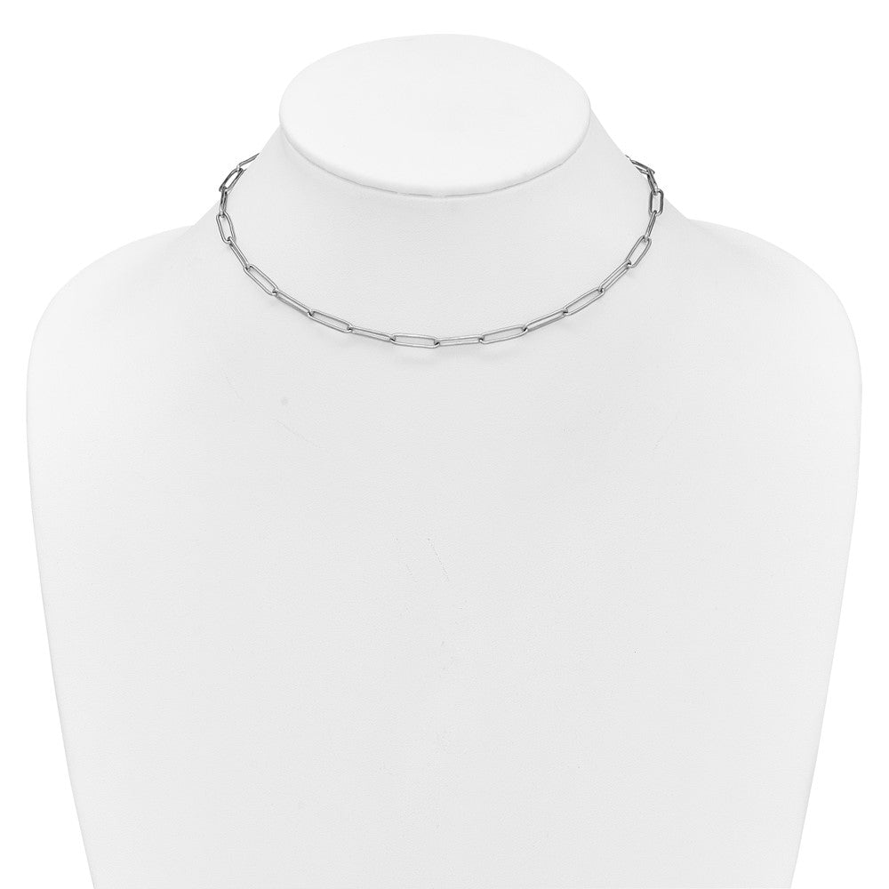 Stainless Steel Polished Open Link Paperclip 15in w/2in ext. Necklace