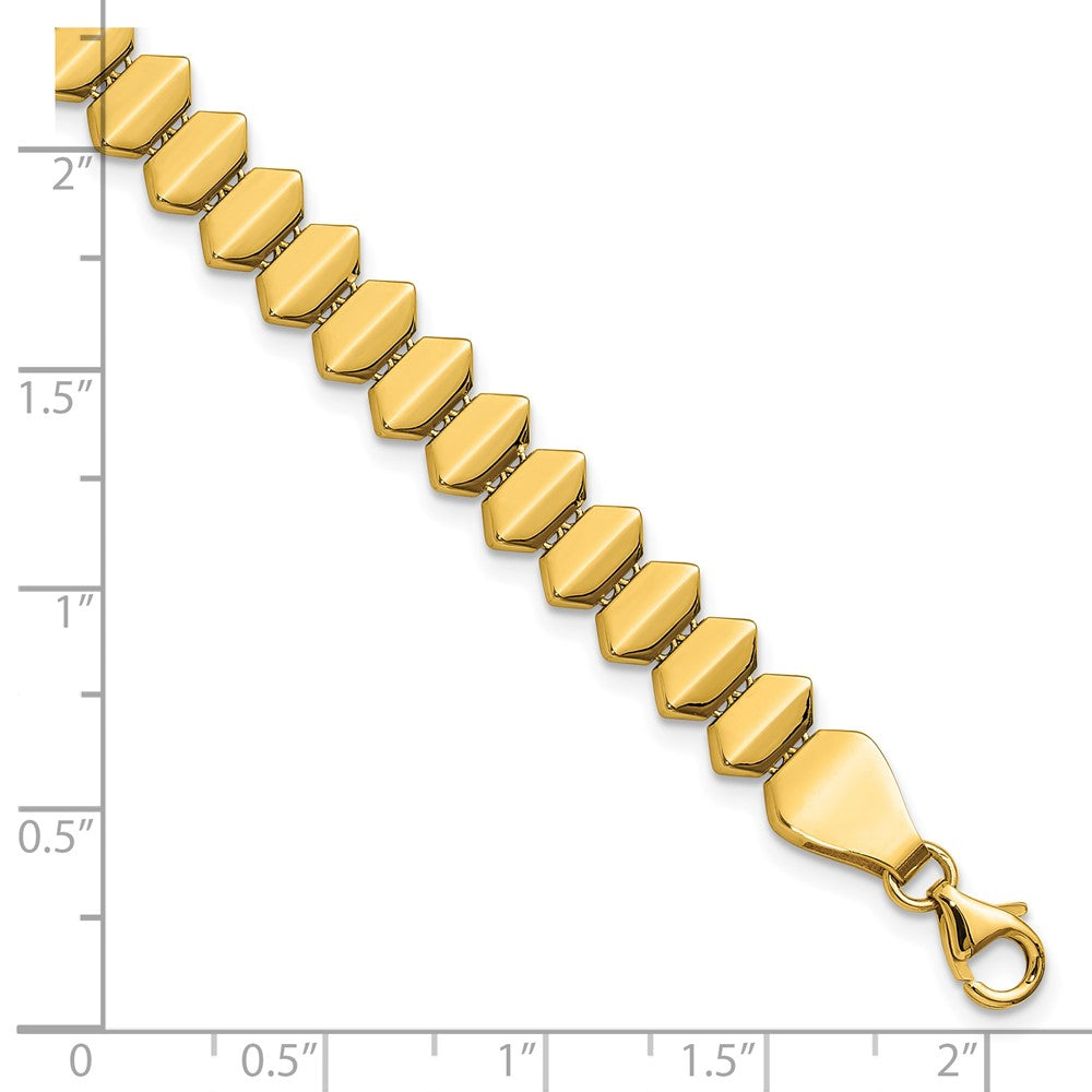 14K Polished Fancy Geometric Link Bracelet 7.5  inches
