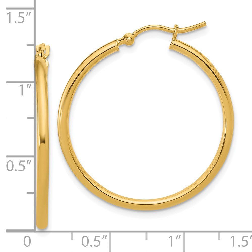 10K Polished Hinged Hoop Earrings