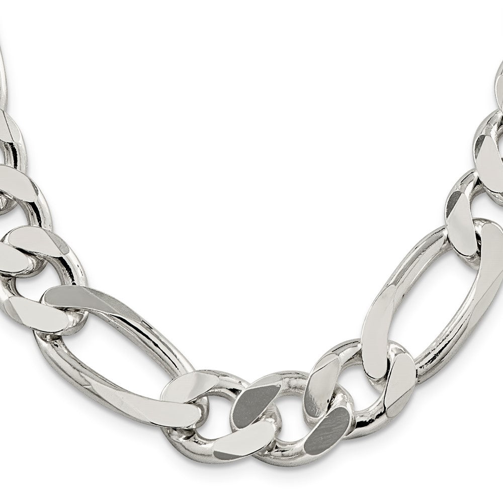 Sterling Silver 15mm Figaro Chain 20 Inches