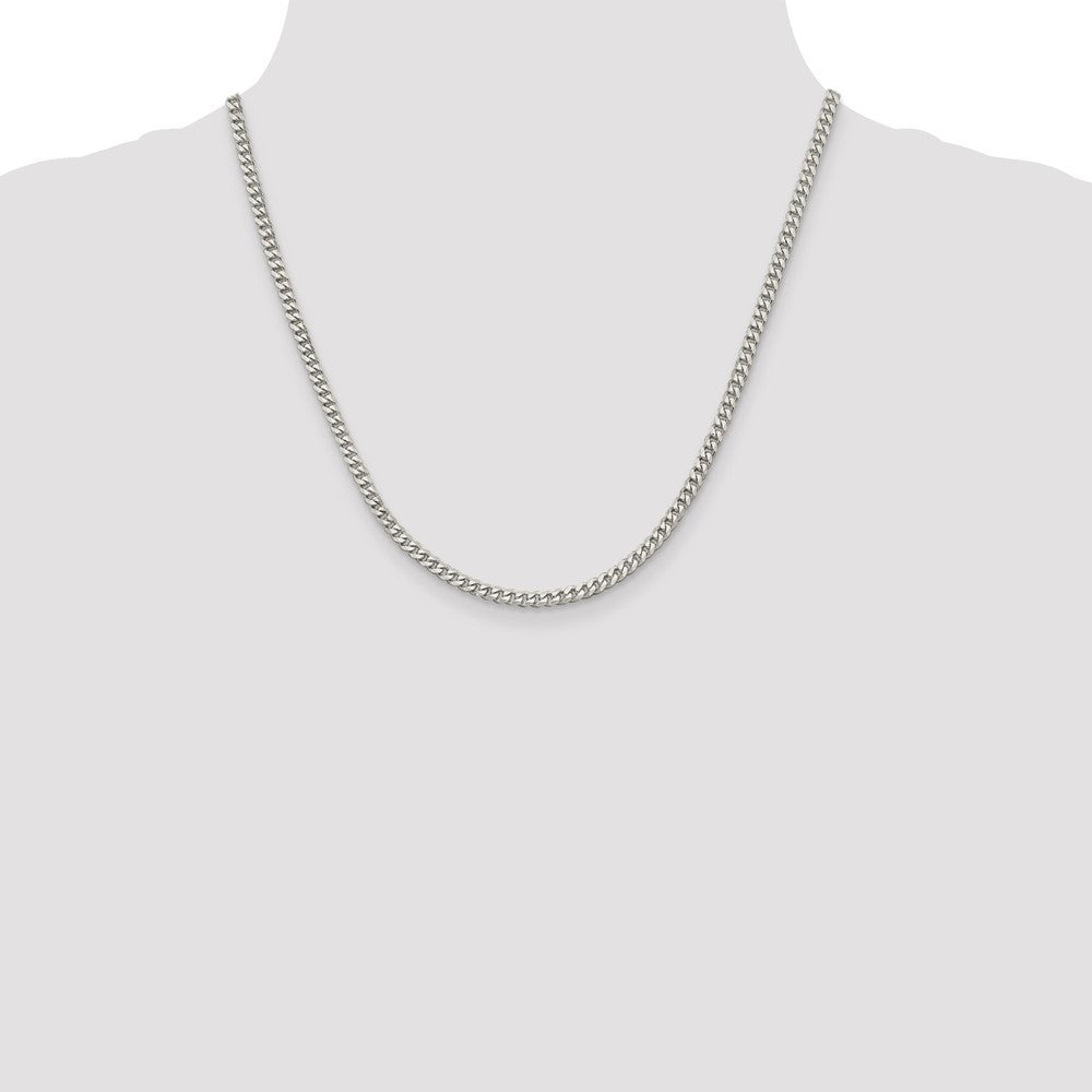 Sterling Silver Rhodium-plated 3.5mm Curb Chain 20 Inches