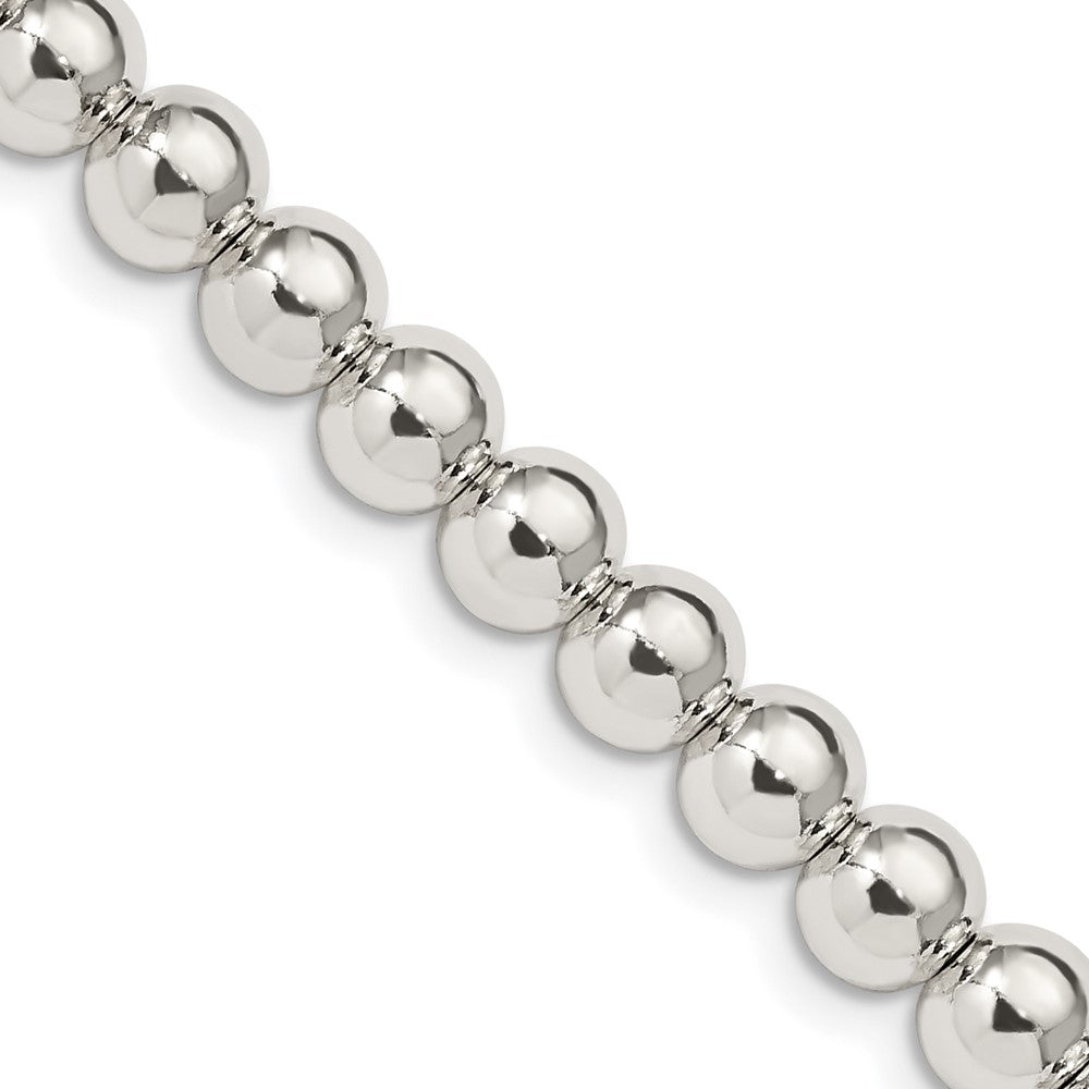 Sterling Silver 6.1mm Beads on Box Chain 20 Inches