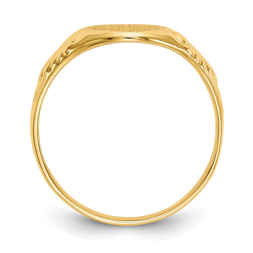 14k 10.0x7.5mm Closed Back Signet Ring Size 6