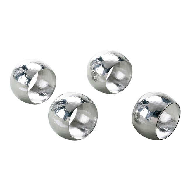 Leeber 72653 Hammered Napkin Ring, Set of 4