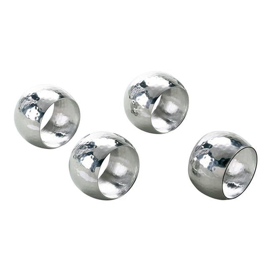 Leeber 72653 Hammered Napkin Ring, Set of 4