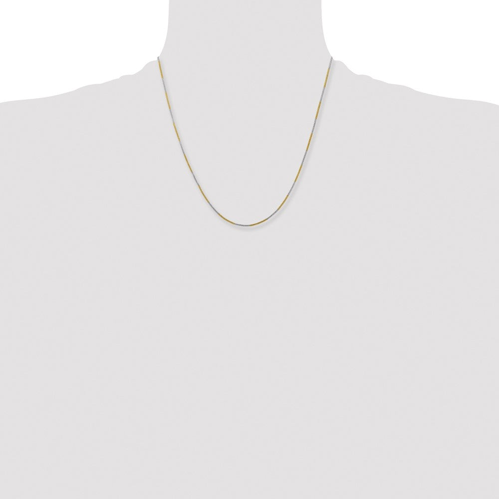 White & Yellow Rhodium over Brass 1.00mm Snake Chain