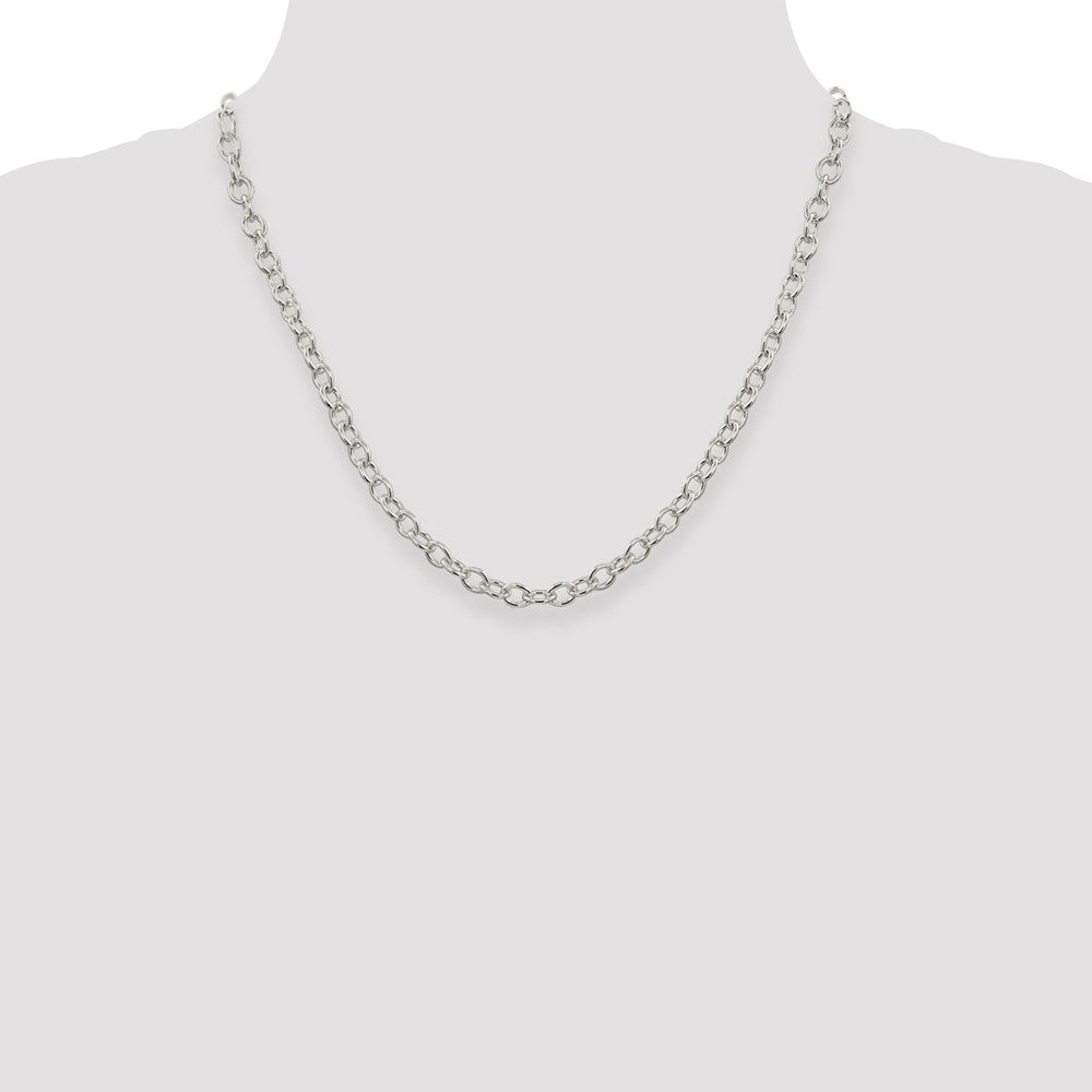 Sterling Silver 5.75mm Oval Cable Chain 20 Inches