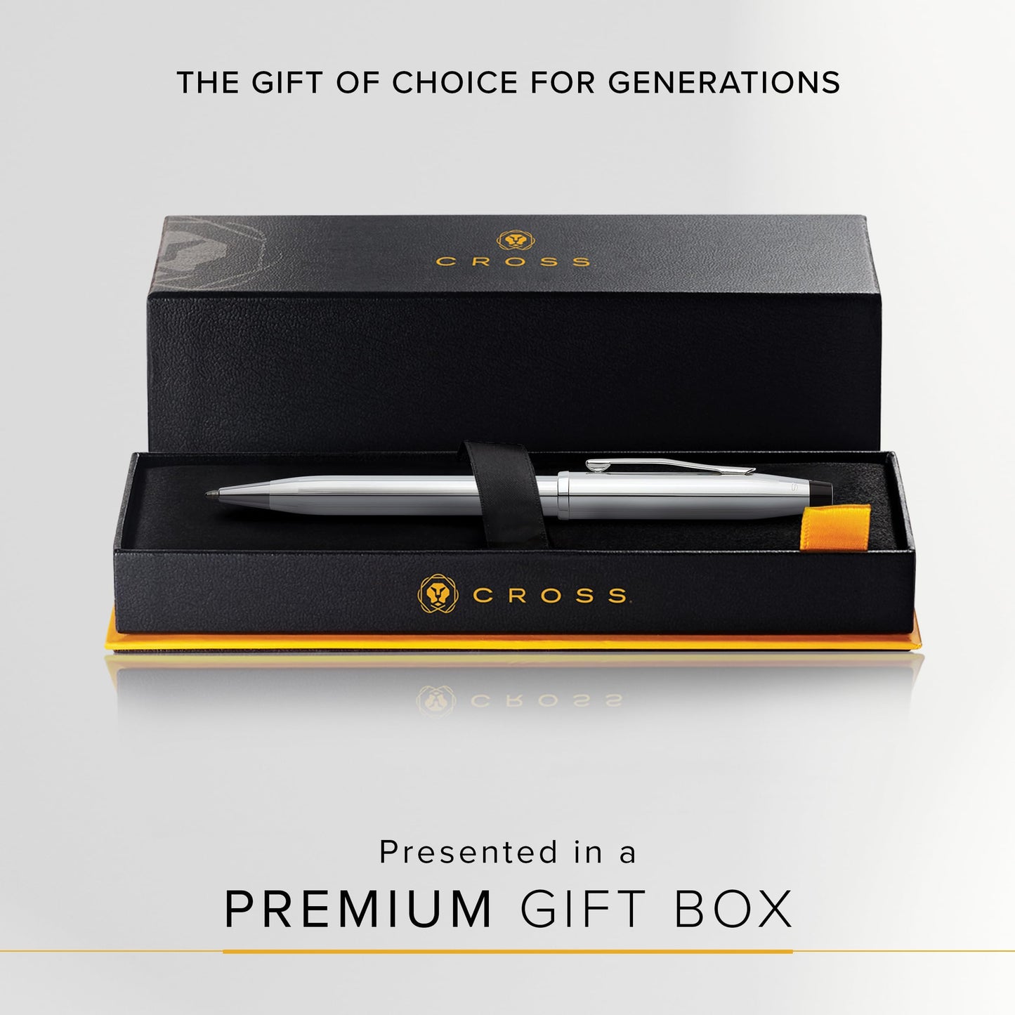 Cross Century II Refillable Ballpoint Pen, Medium Ballpen, Includes Premium Gift Box - Lustrous Chrome