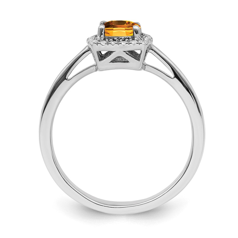 SS ANT Citrine and Diamond Ring