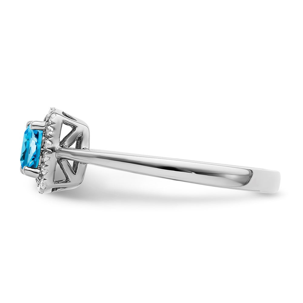 SS ANT Blue Topaz and Diamond Ring