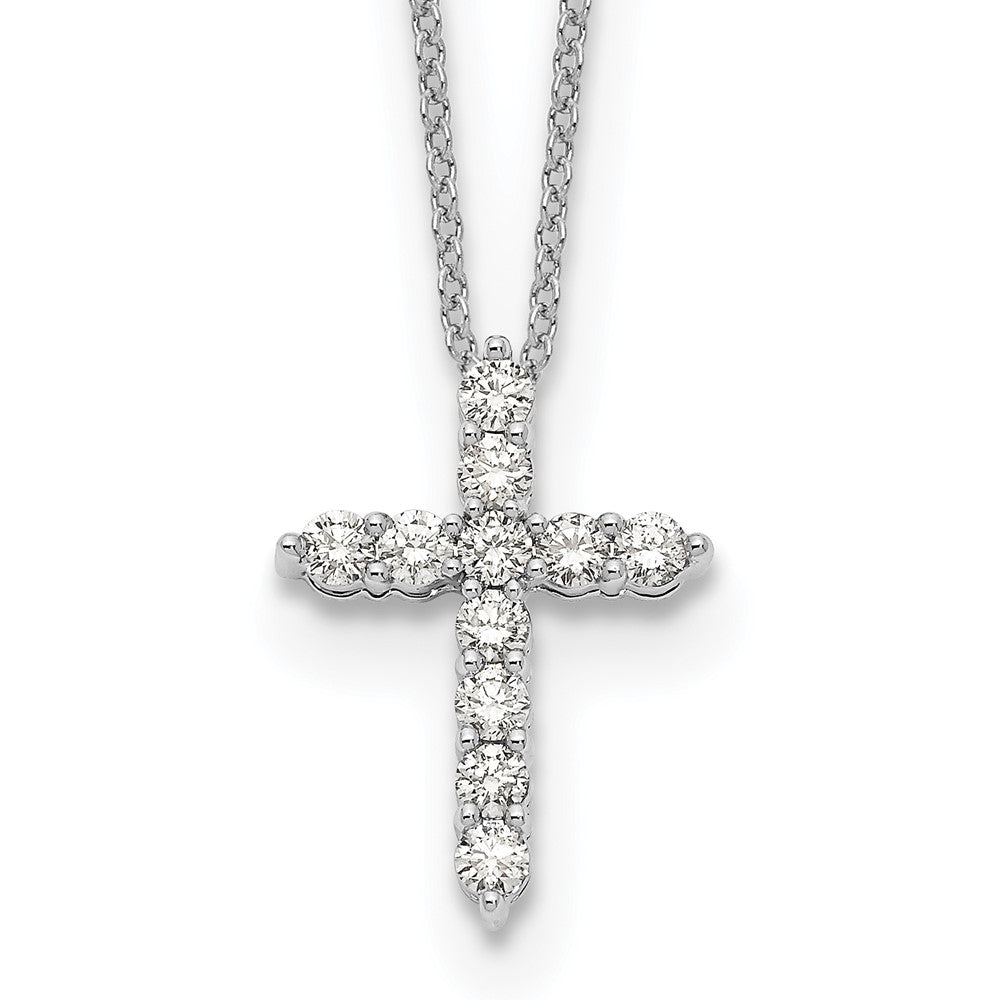 14KW TRUE ORIGIN Cert Lab Grown Diamond VS DEF Cross Pendant Necklace