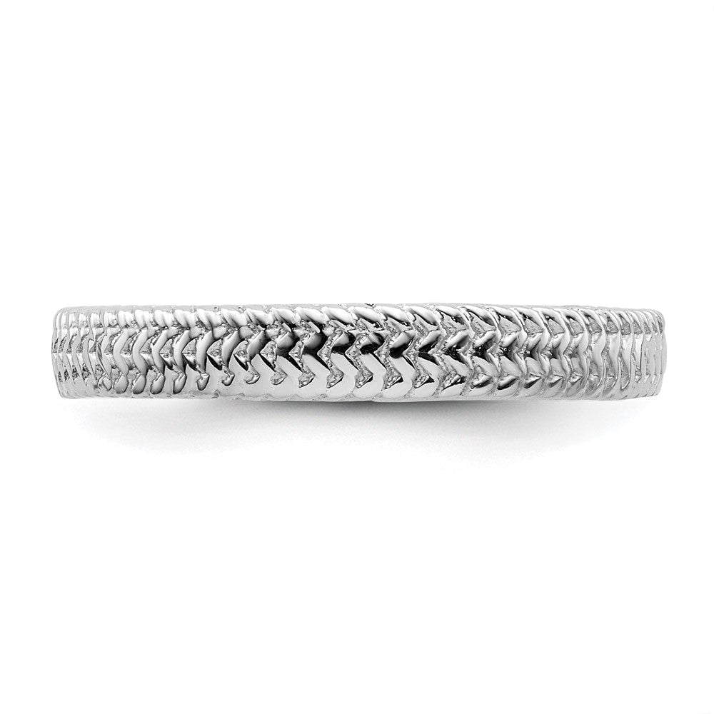 Sterling Silver Stackable Expressions Rhodium Ring Size -9