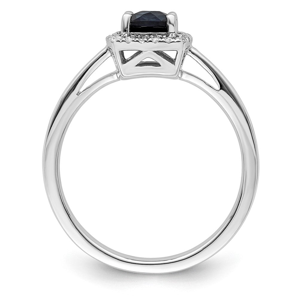 10kw ANT Created Blue Sapphire and Diamond Ring