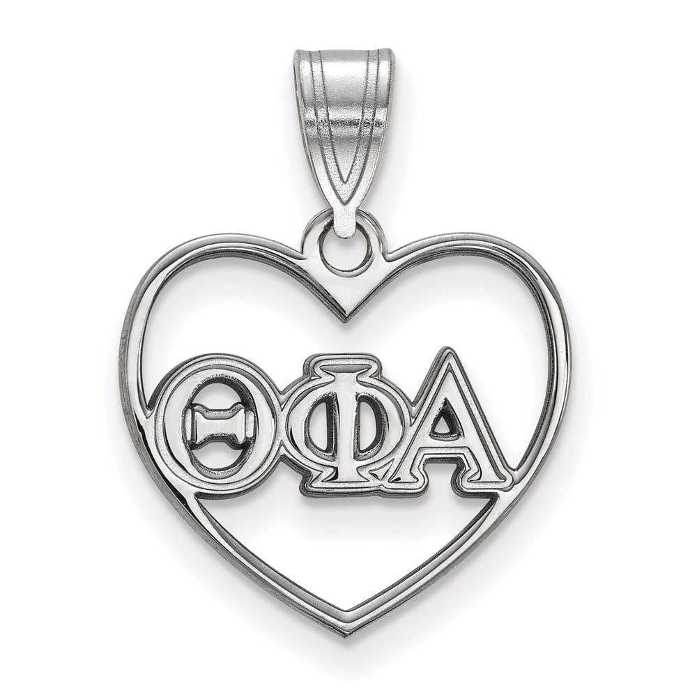 Sterling Silver Official Licensed Greek Sororities Theta Phi Alpha (???) Heart Pendant