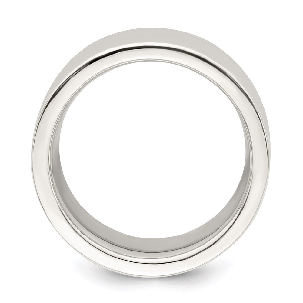 Sterling Silver 10mm Comfort Fit Flat Size 7 Band
