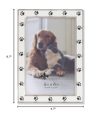 White Paw Print 4x6 Photo Frame