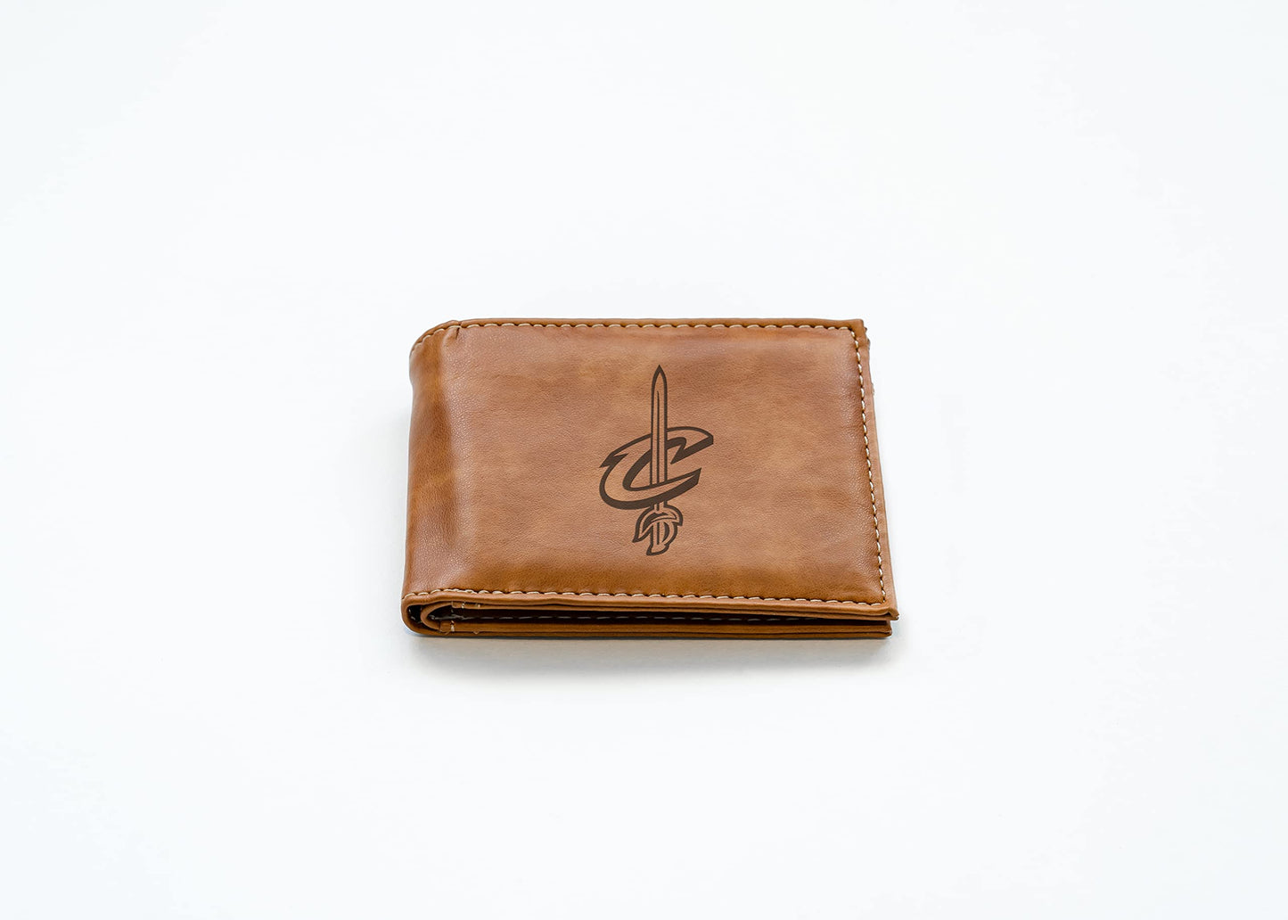 Cleveland NBA Cavaliers Laser Engraved Brown Billfold Wallet