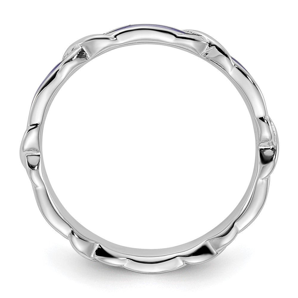 Sterling Silver Stackable Expressions Purple Enameled Ring
