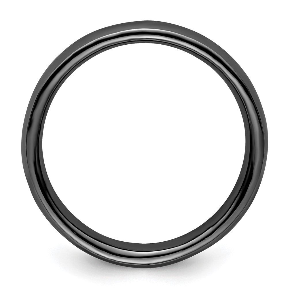 Sterling Silver Stackable Expressions Black-plated Polished Ring Size -8