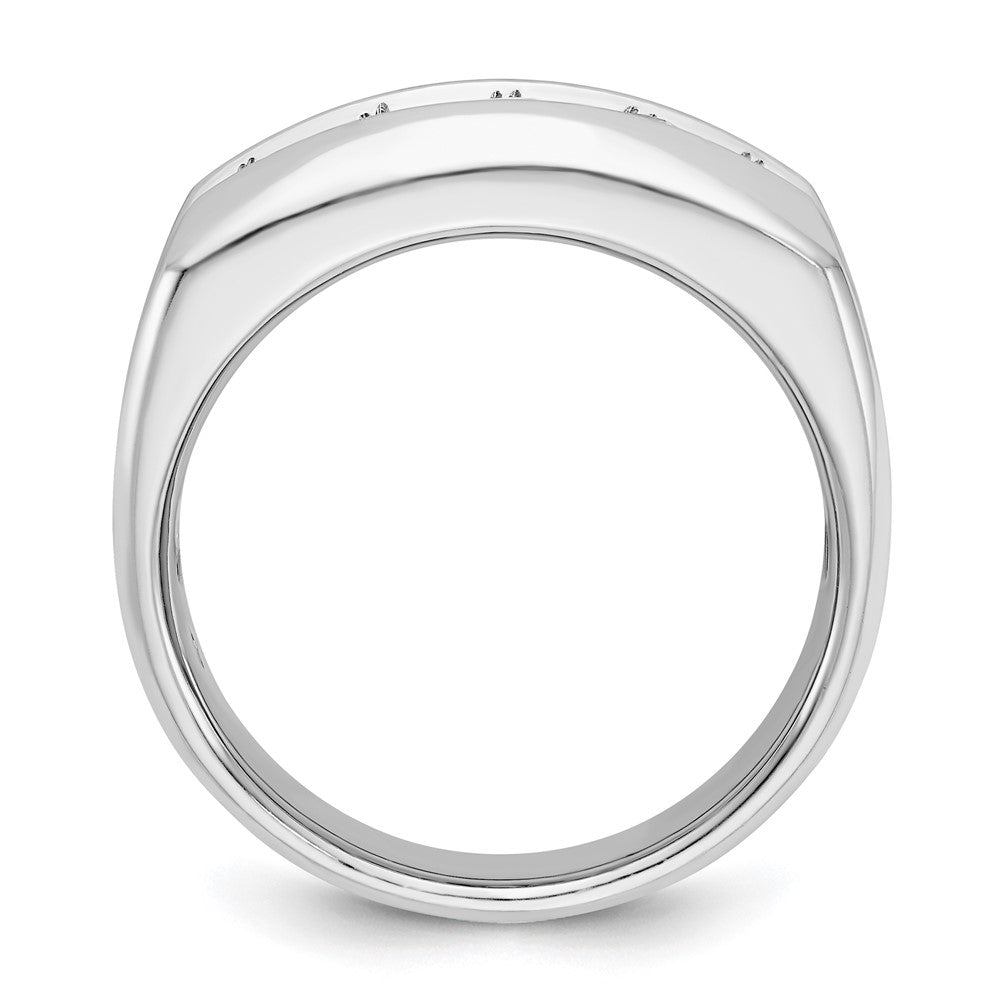 IBGoodman 14k White Gold 1 carat Lab Grown Diamond VS/SI+ G+ Five Stone Complete Polished and Satin Men's Ring