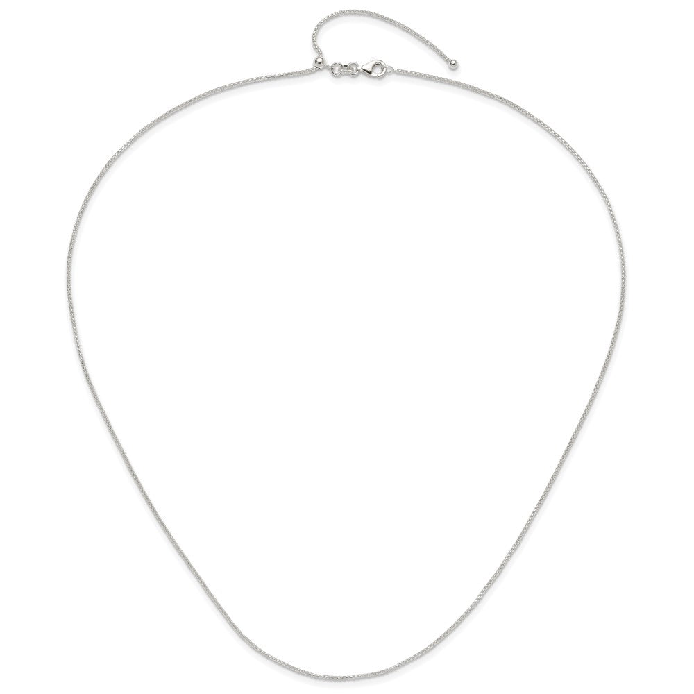 Sterling Silver Polished Adjustable Necklace 24 Inches