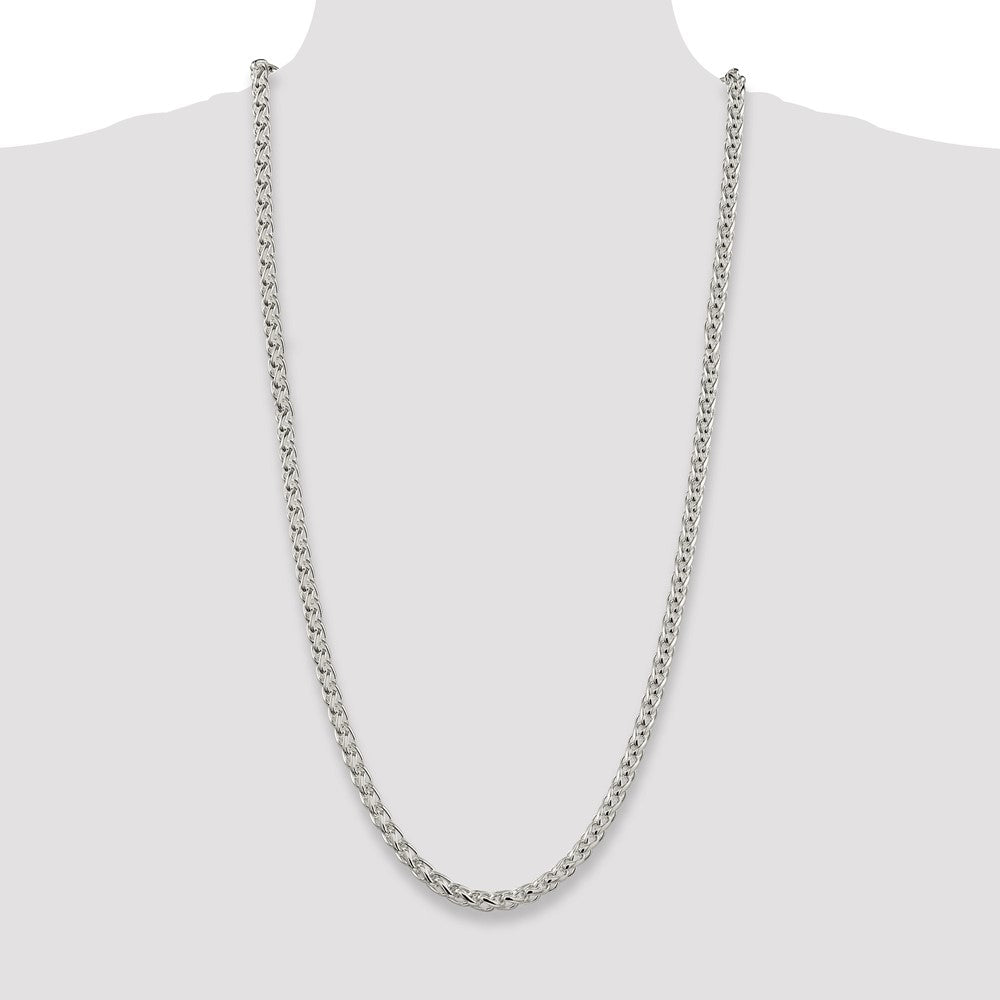 Sterling Silver 6mm Round Spiga Chain 30 Inches