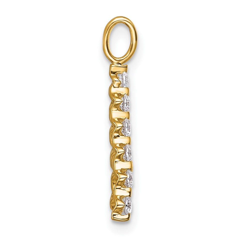 True Origin 14k 3/8 carat Lab Grown Diamond VS DEF Alphabet A Pendant