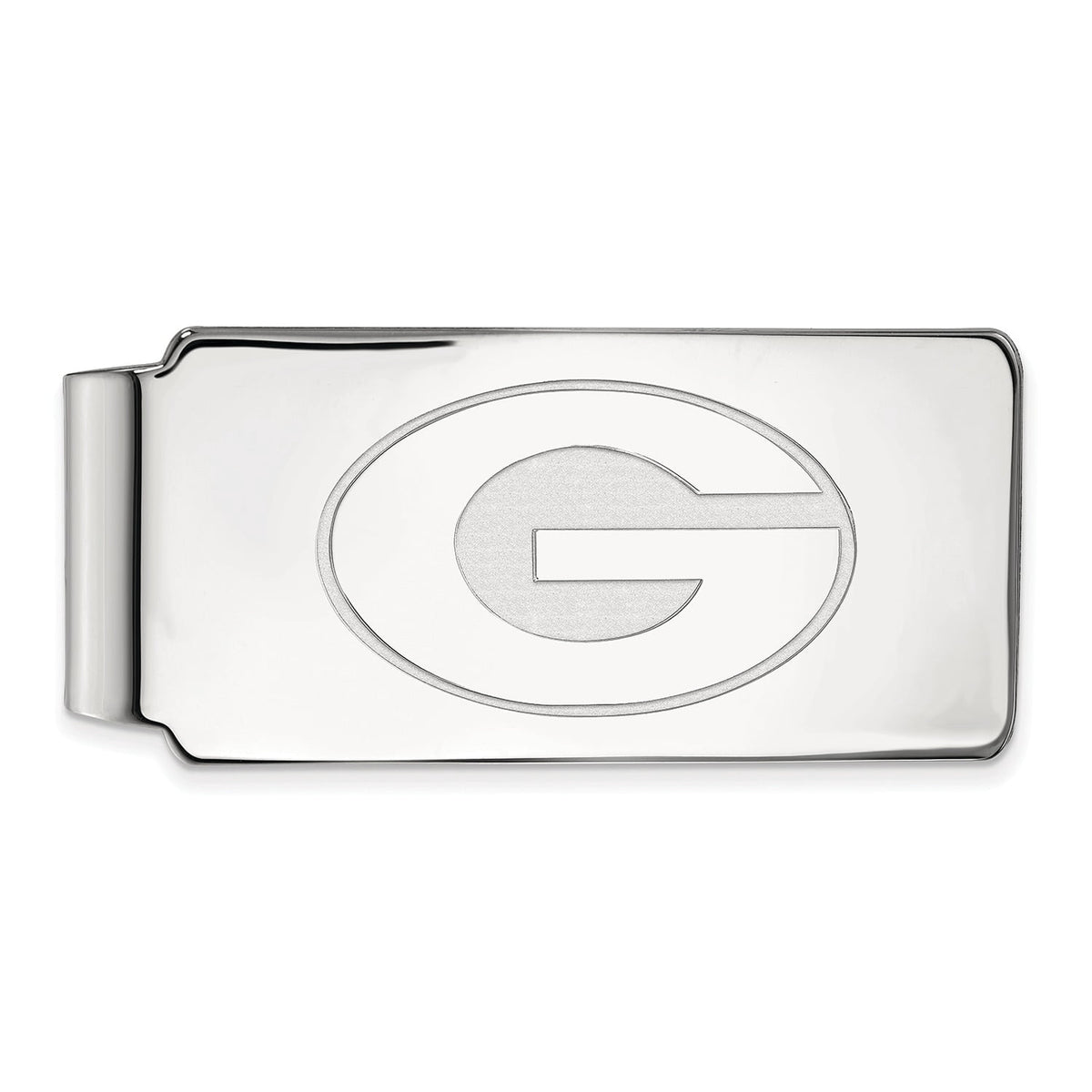 Sterling Silver Rhodium-plated LogoArt University of Georgia Letter G Money Clip Q-SS025UGA