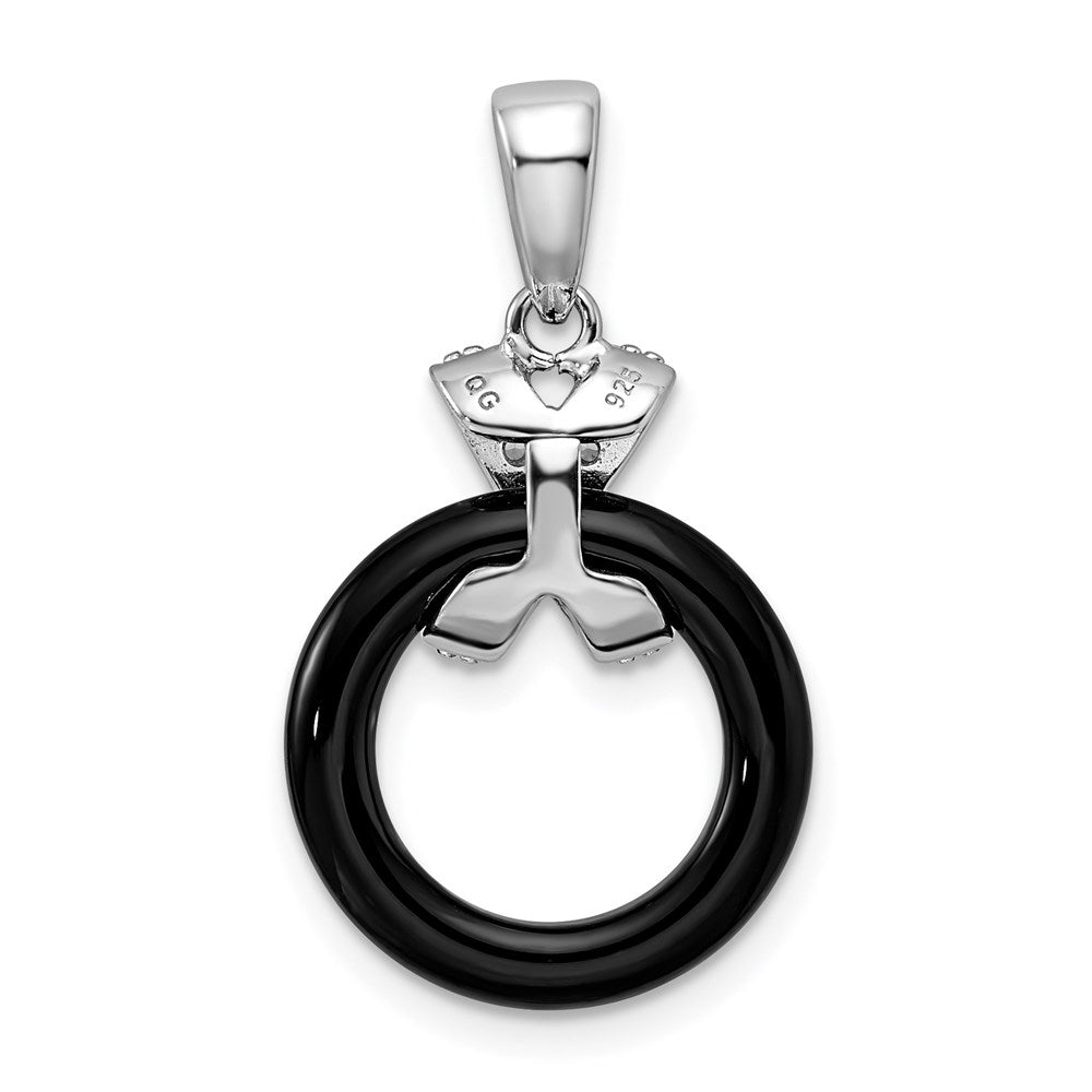 Sterling Silver Rhodium Plated CZ Pendant
