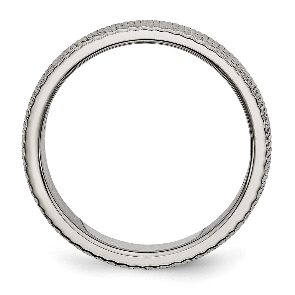 Titanium Polished and Textured 6mm Band Size - 9.5