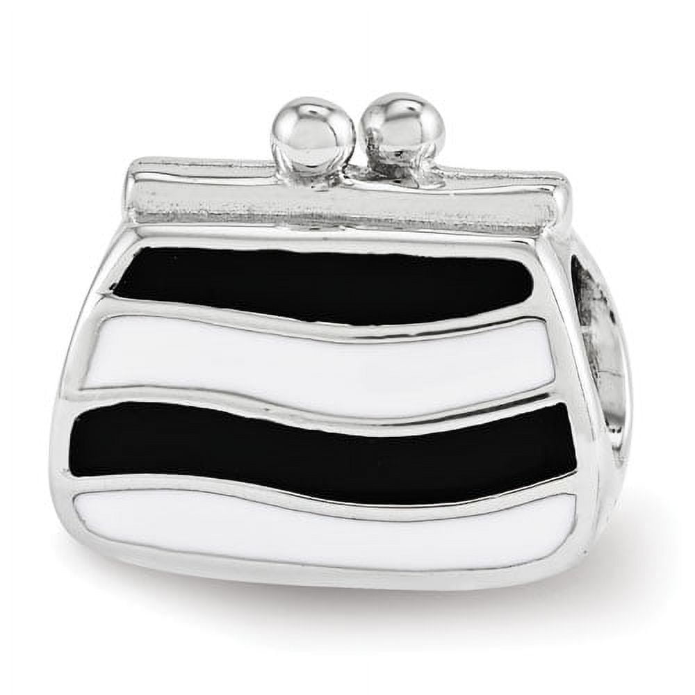 Sterling Silver Reflections Enamel Crystal Purse Bead