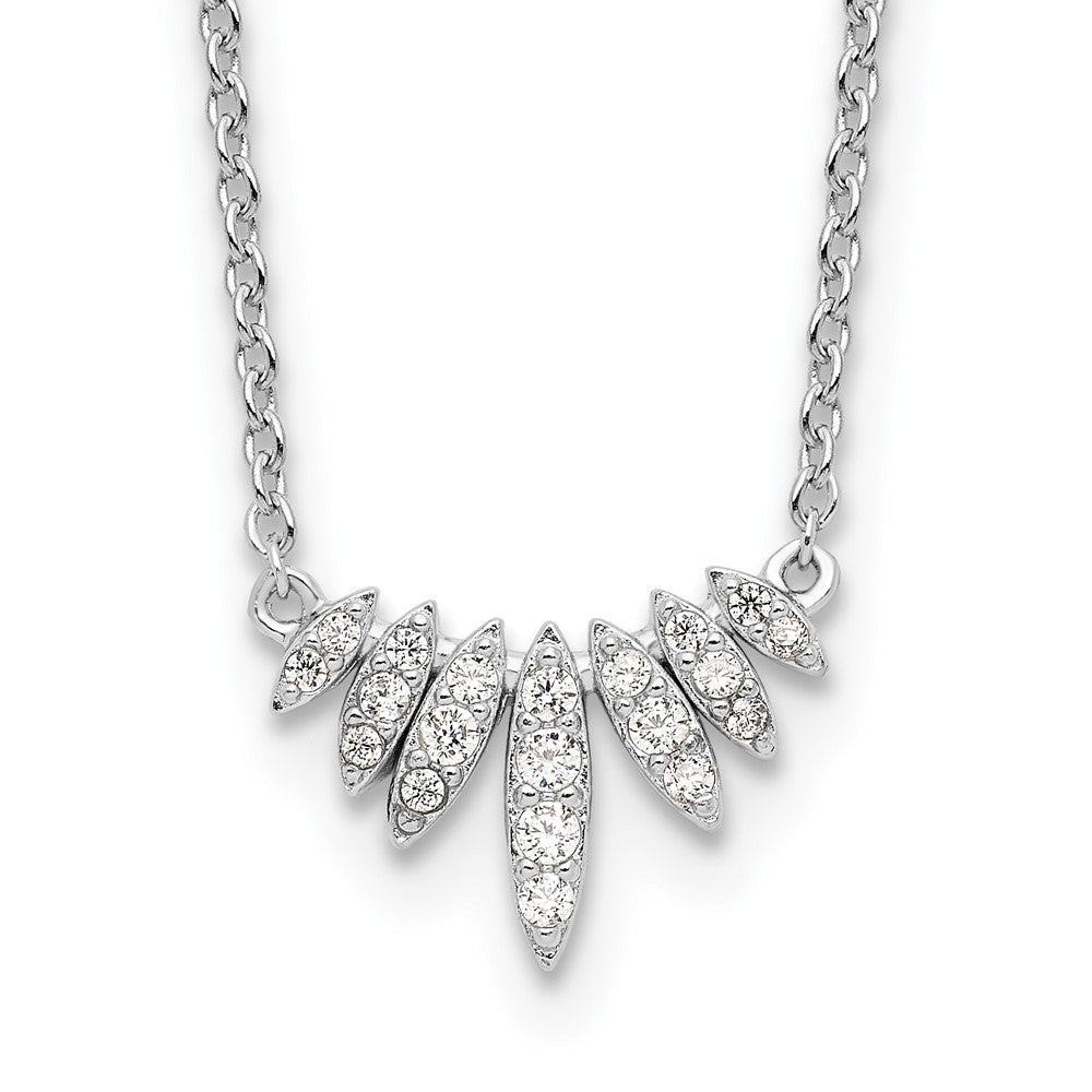 Sterling Silver Rhodium-plated CZ 18in Necklace 18 Inches