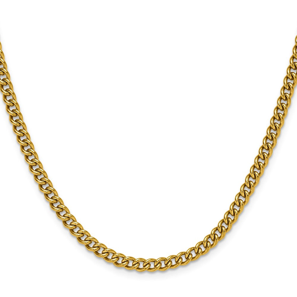 Chisel Stainless Steel Polished Yellow IP-plated 4.5mm 22 inch Round Curb Chain