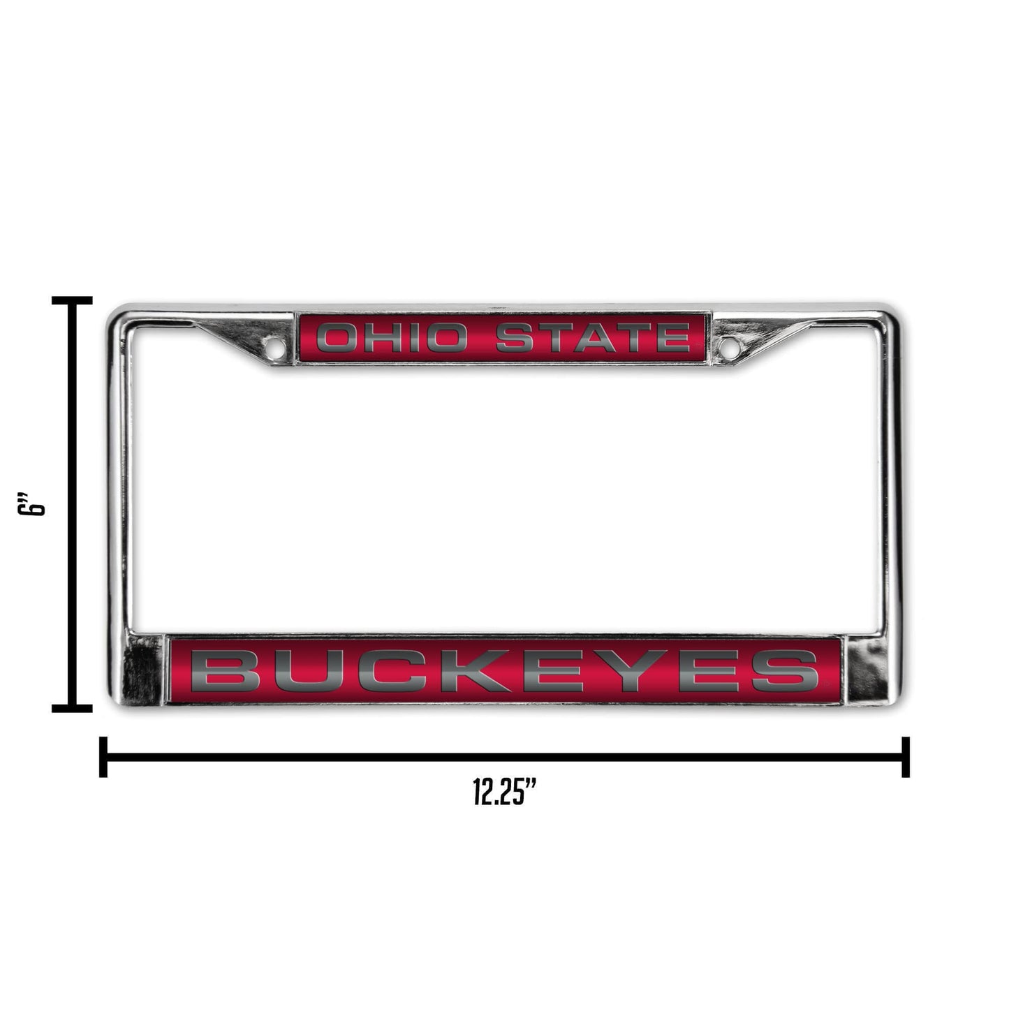 Ohio-St-Buckeye's Chrome Laser Cut License Plate Frame